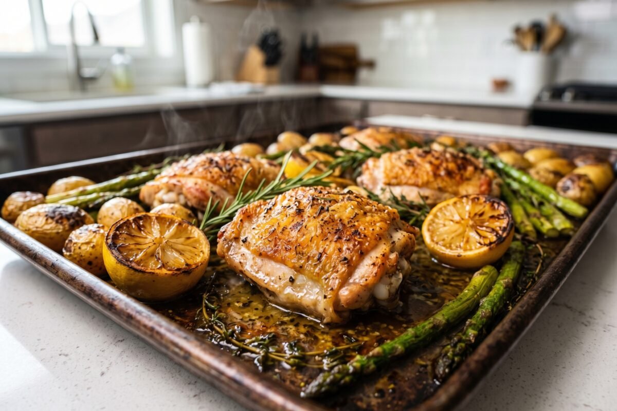 Lemon Herb Sheet Pan Chicken with Roasted Vegetables