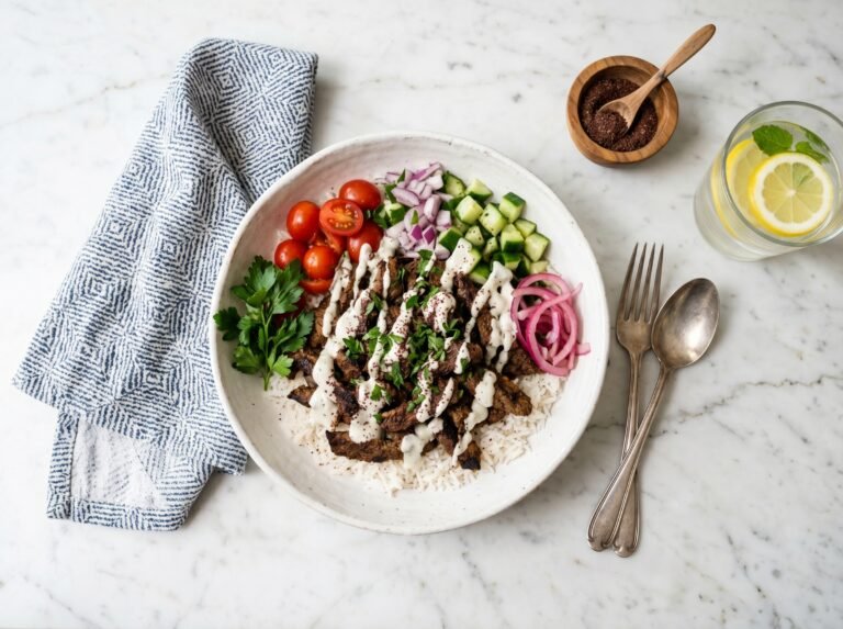 One-Pan Beef Shawarma Bowl