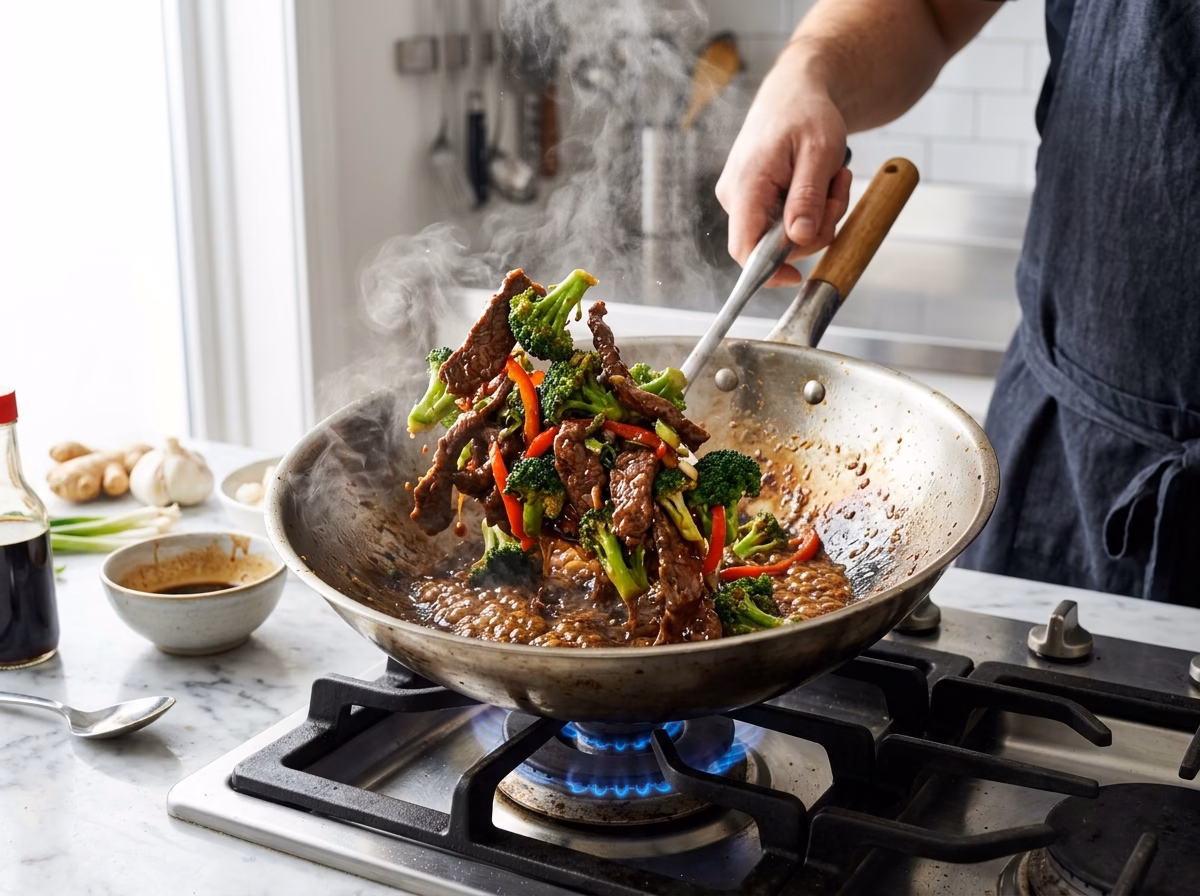 beef-broccoli-stir-fry cooking