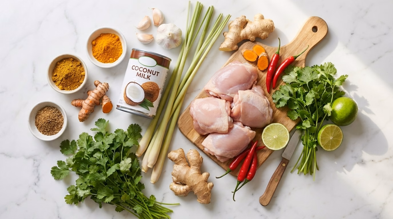 coconut-chicken-curry ingredients