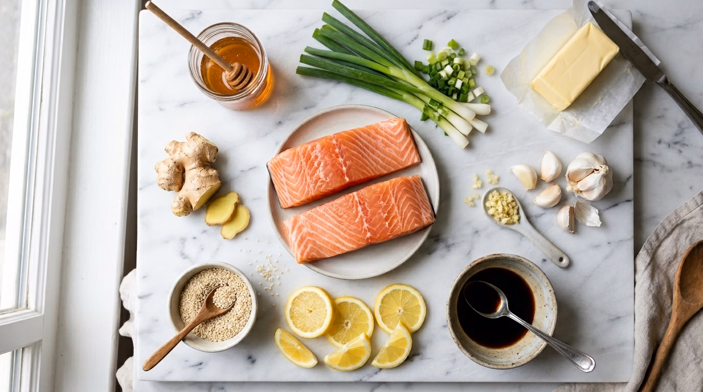 crispy-honey-garlic-salmon ingredients