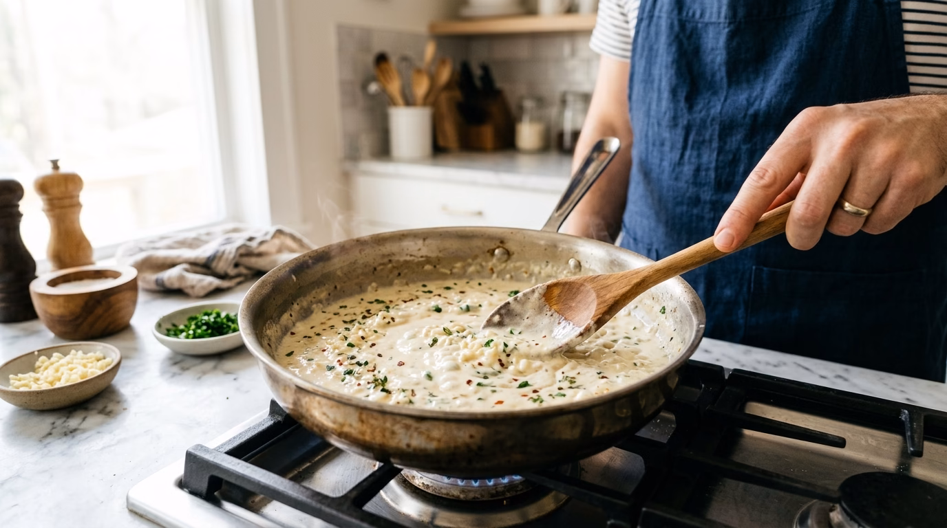 easy-creamy-garlic-chicken cooking
