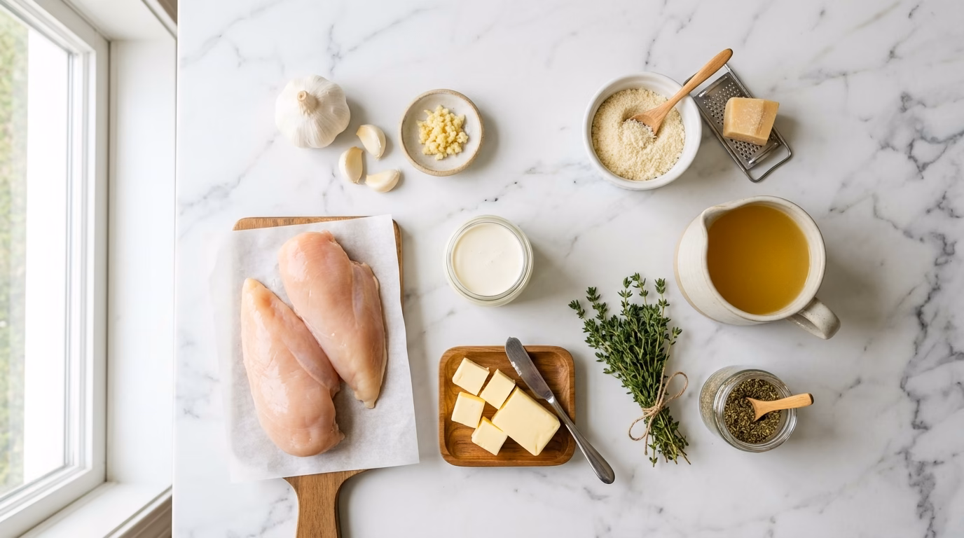 easy-creamy-garlic-chicken ingredients