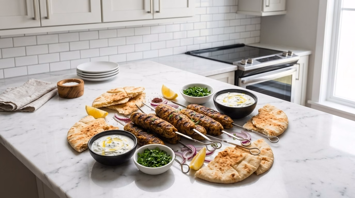 ground-beef-kofta-garlic-sauce