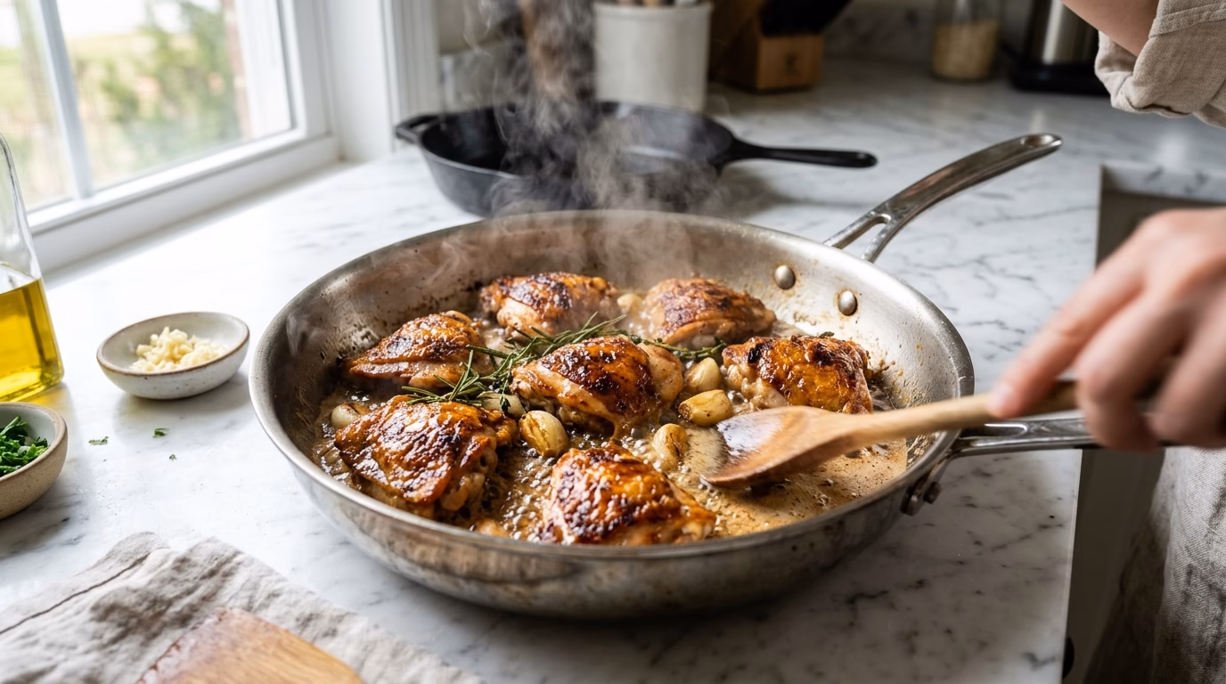 one-pan-honey-butter-chicken cooking