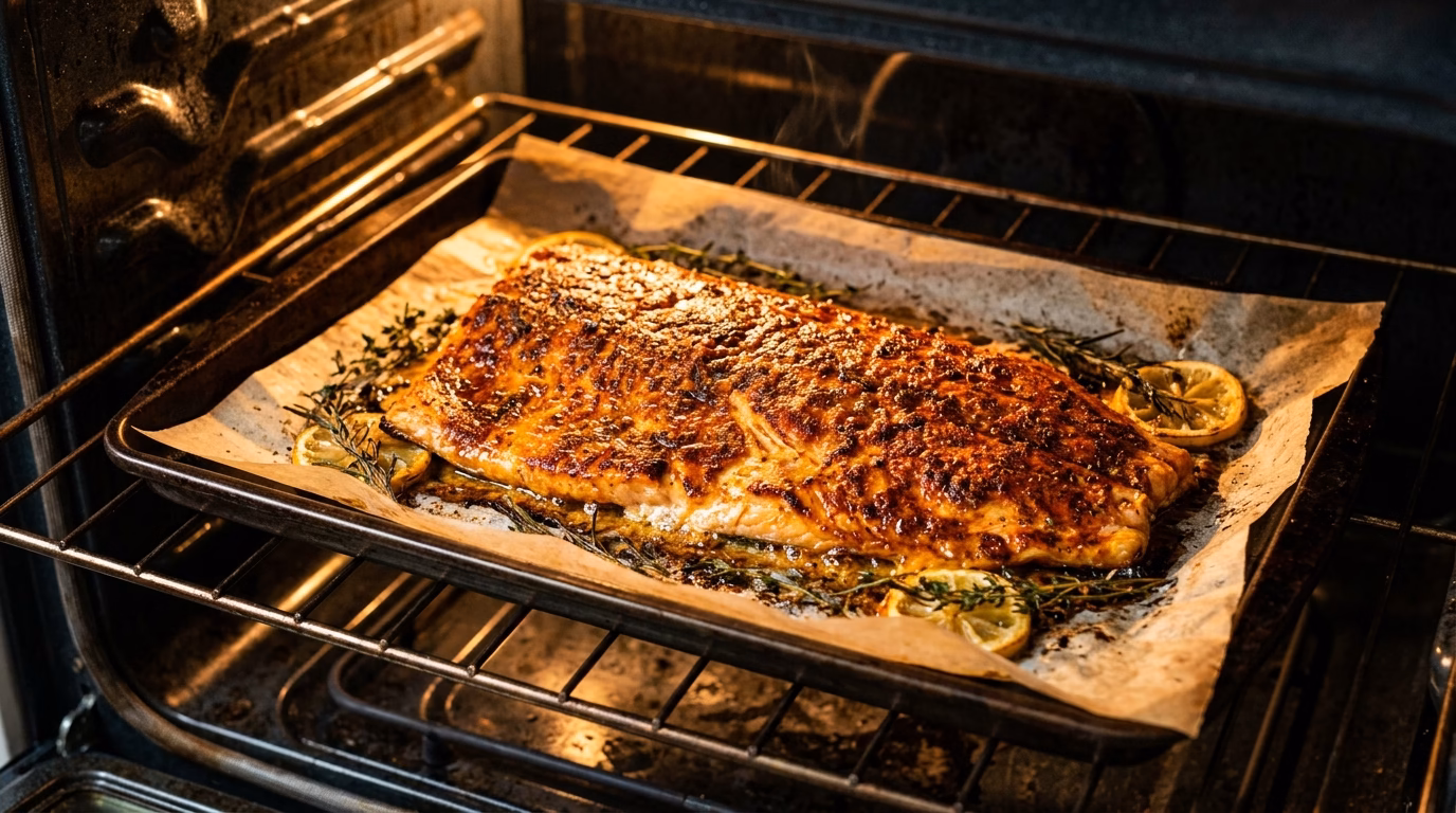 smoky-paprika-baked-salmon cooking
