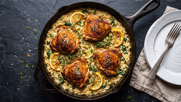 One-Pan Lemon Orzo Chicken (Easy & Comforting)