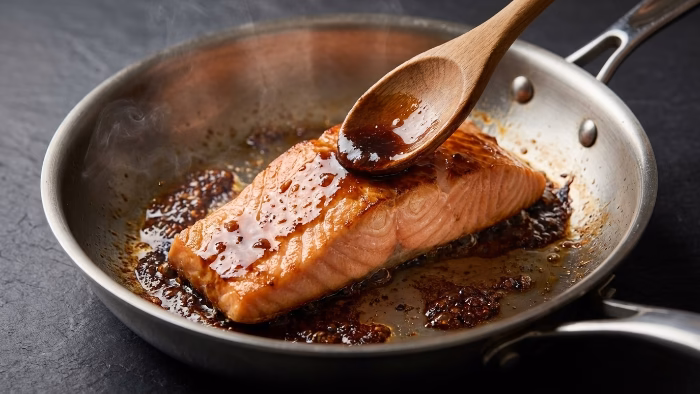 teriyaki-salmon-bowl cooking